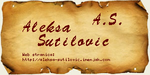 Aleksa Šutilović vizit kartica